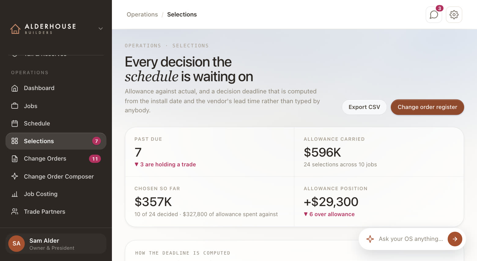 Client decisions, before they hold you up, in the demo
