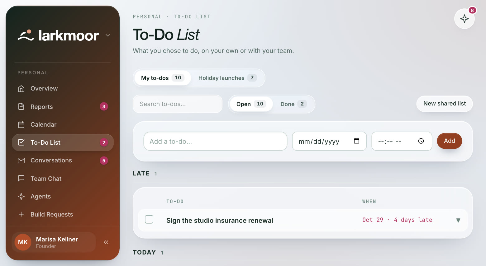 Your to-do list, in a demo