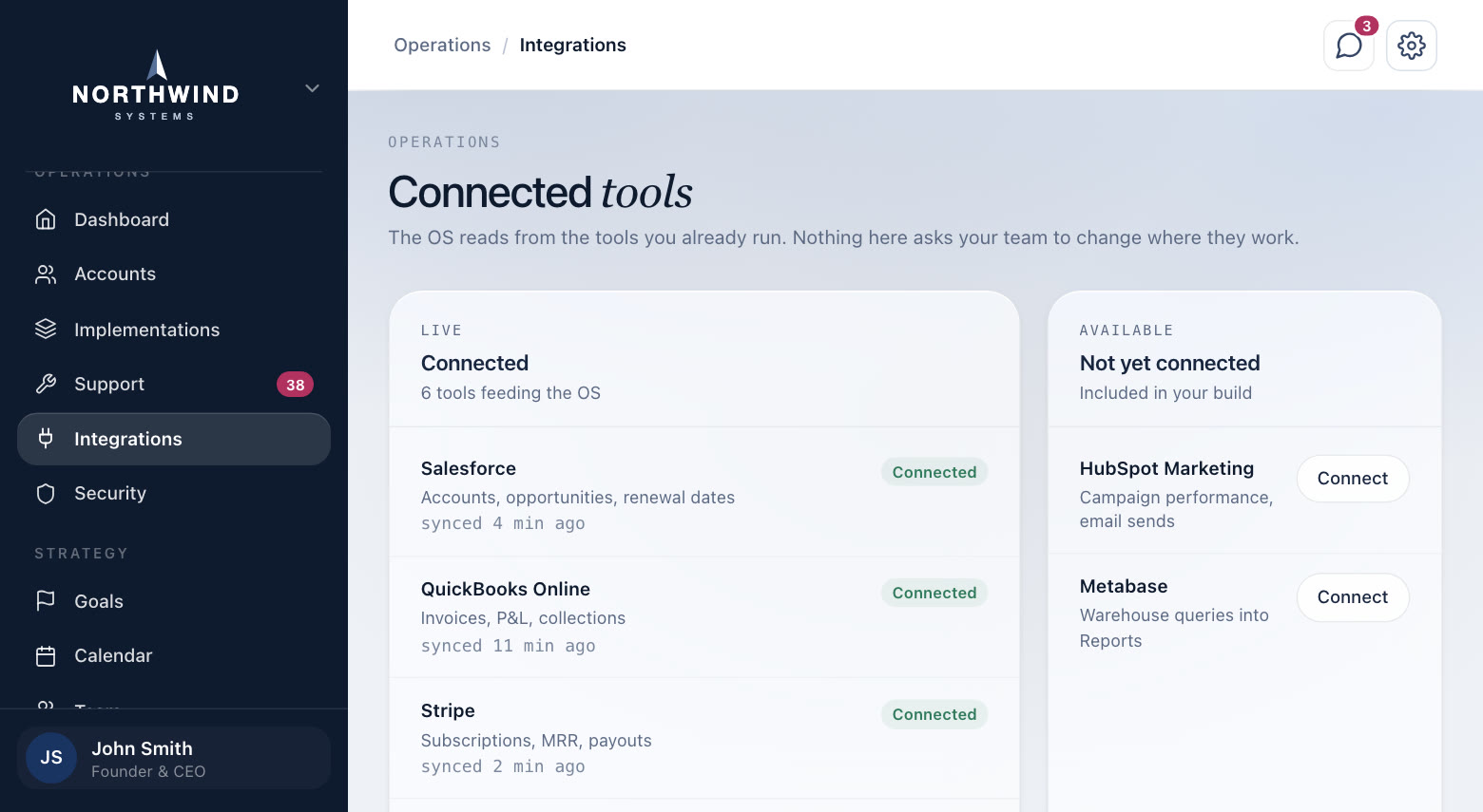 Your tools, connected, in a demo