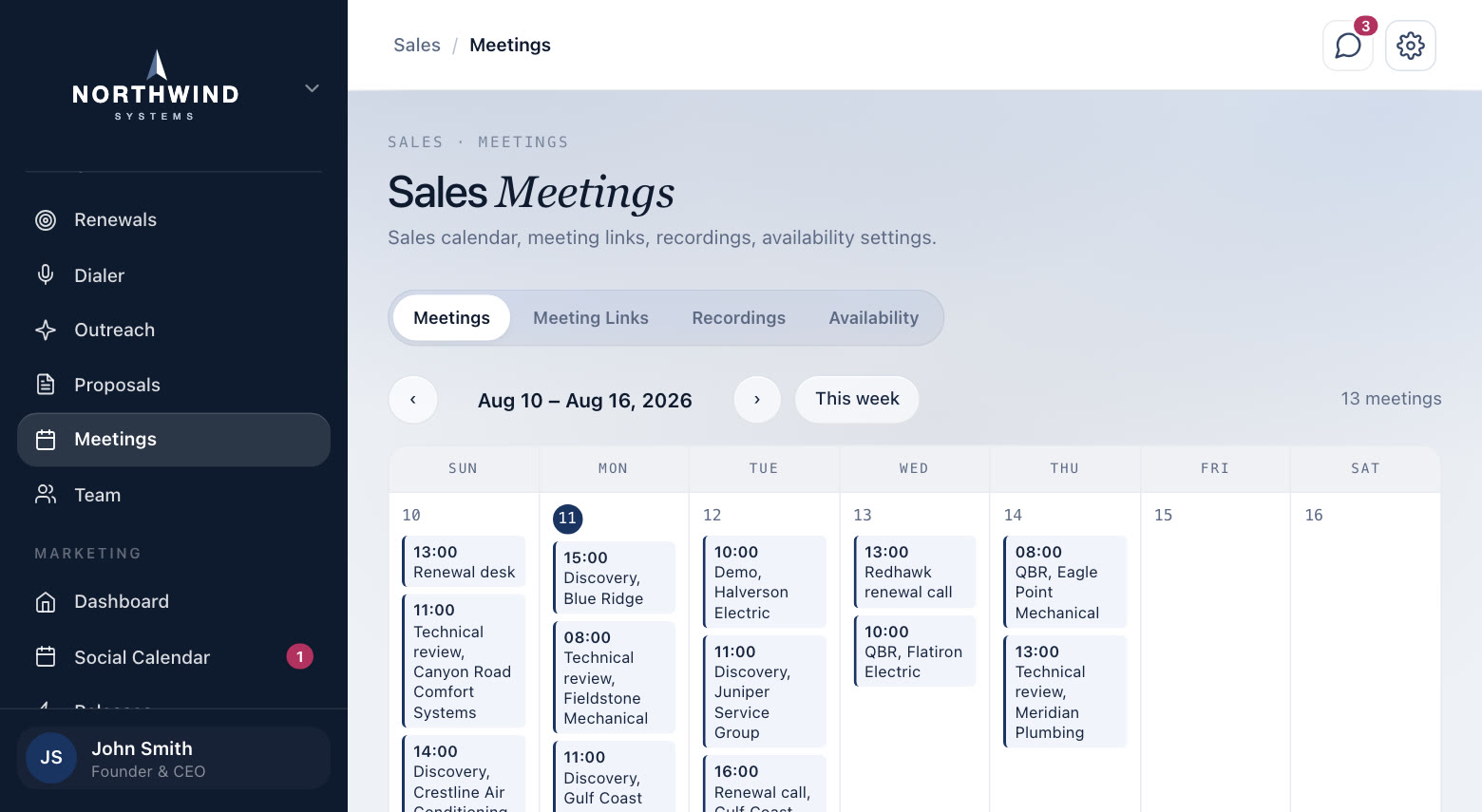 Meetings, in a demo